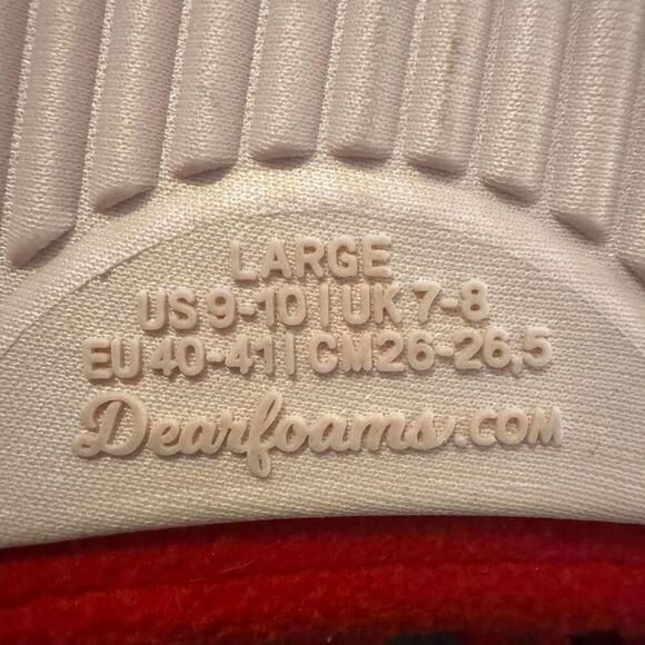 Dearfoams Women's Red "Mama Claus" Slippers Size Large 9/10 - Picture 5 of 6